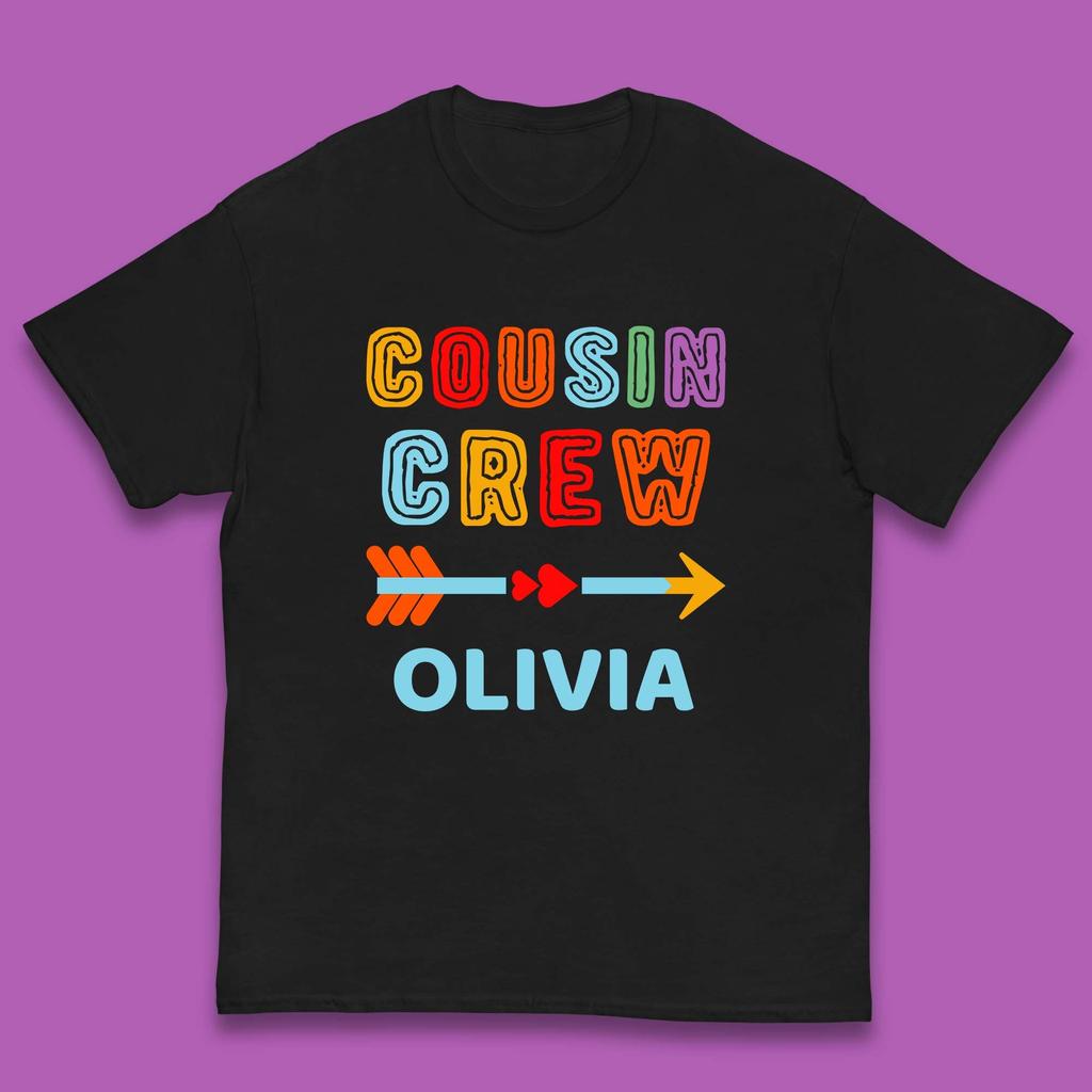 Personalisiertes Cousin Crew Dein Name Neu in der Crazy Cousins Crew Kinder T-Shirt