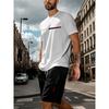 Ensemble Deux Pièces Homme Casual Été 2025 T-shirt Manches Courtes Imprimé Rayures Ensemble Short de Sport Ensemble Fitness