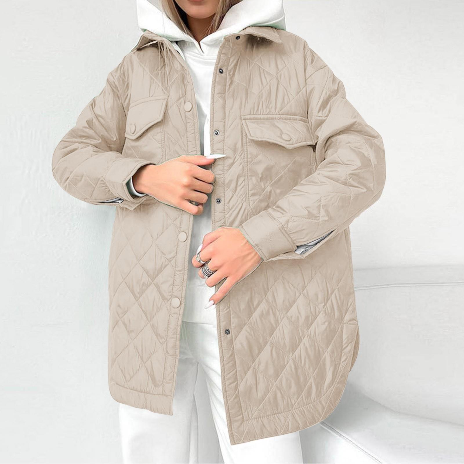 

Женская однотонная хлопковая верхняя одежда с длинными рукавами и ромбами на пуговицах, пальто-бомбер S