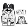 Classic Funny Fire Force season 3 3D Print 3pcs/Set pupil School Bags Laptop Daypack Backpack Inclined shoulder bag Pencil Case