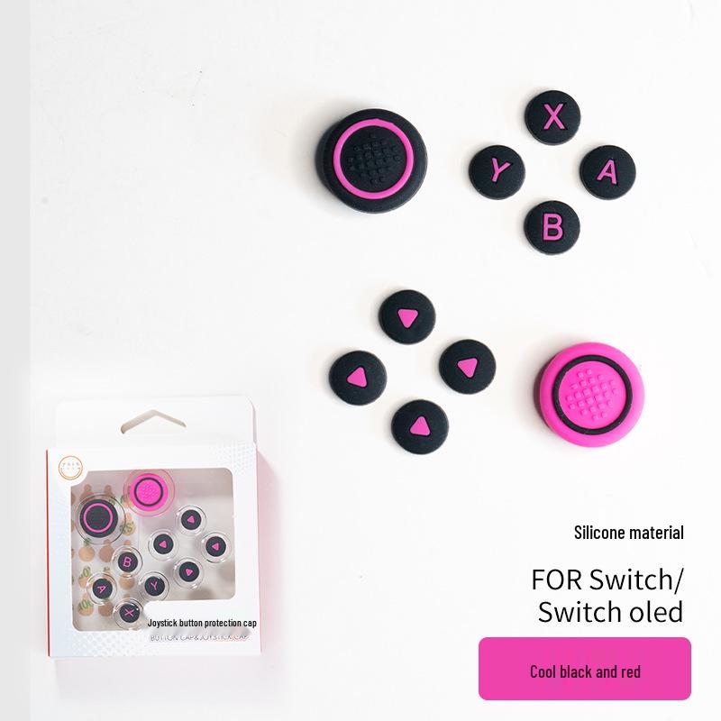 Switch Silicone Keycap - Directional Joystick Cap and Colored Button Sticker for Joy-Con