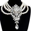 Elegant French Alloy and Glass Pearl Necklace & Earring Set for Weddings, Parties, and Birthdays