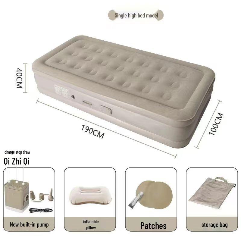 Portable Outdoor Inflatable Air Mattress - Single/Double Camping Bed