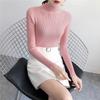 Fashion Solid Half High Neck Knitted Sweater Women Slim Fit Casual Elegant Pullover Sweaters Autumn and Winter Long Sleeve Knitwear Sweater Tops 24841