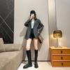 Maillard~ Hübsche Stiefel Damen lange Martin-Stiefel aber Knie Leder Herbst und Winter lange Stiefel hohe Lokomotivstiefel