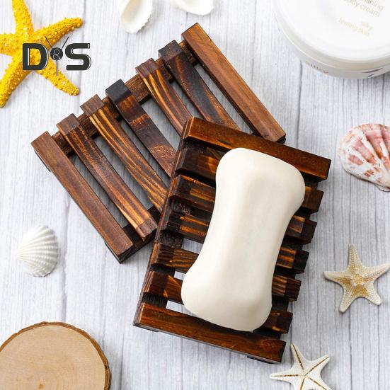 Soap Box Holder High Durability Not Easily Deformed Easy To Clean Bamboo Case Tray Decorative Wooden Soap Drain Holder