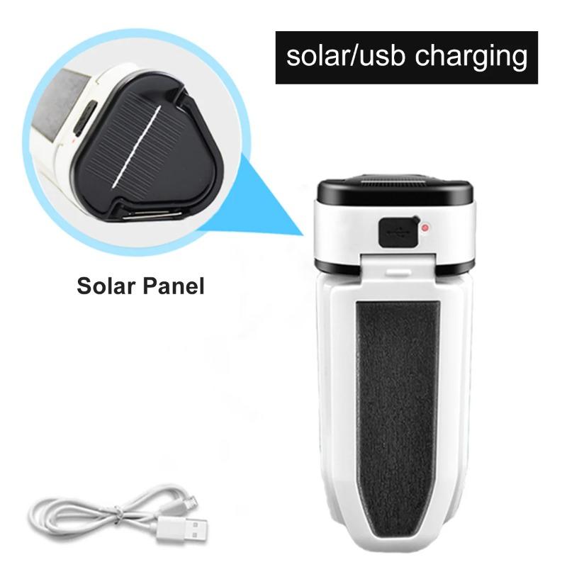 LED Solar Lantern Emergency Light Outdoor Trefoil Tent Light Mobile Power for Charging USB Rechargeable Camping Light