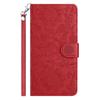 For iPhone 16 Plus Case Flower Imprint Leather Flip Wallet Phone Cover with Wrist Strap