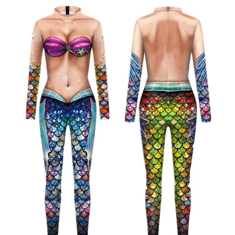 3D Digital Printing Stage Performance Costumes Adults Halloween Events Carnival Theme Party Cosplay Outfit Pretend Game Jumpsuit