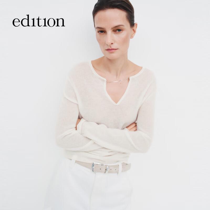 

Edition Women s Spring 2026 Metal Chain Alpaca Wool Blend V-Neck Sweater S