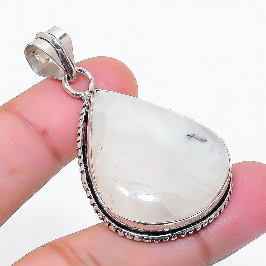 Natural Moonstone Gemstone Handmade 925 Sterling Silver Pendant 1.85 AP-14999