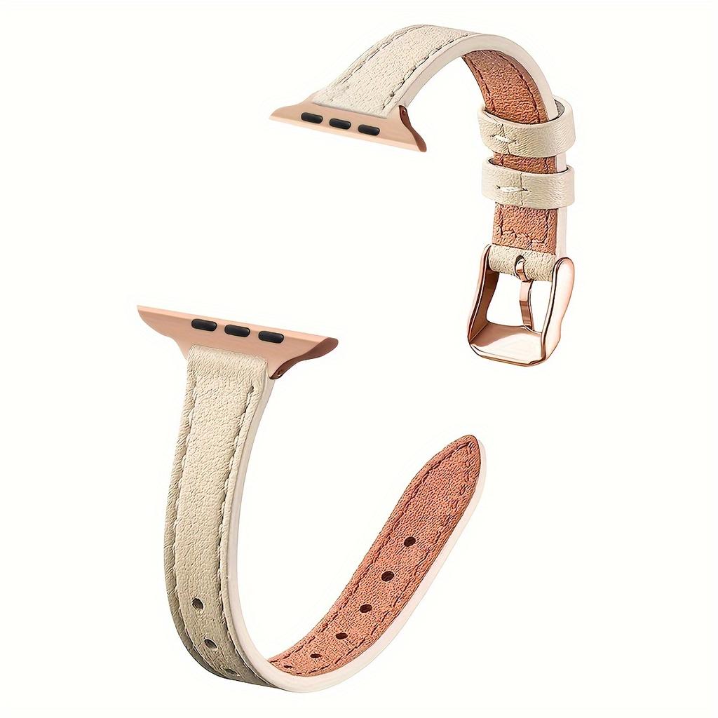 Classic Suitable for applewatch soft leather small waist strap iwatch9 retro apple watch band S7/8 thin strap/4/5/6/se generation band