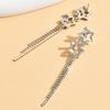 2 Pieces of Women's Fashionable Long Diamond Studded Star Tassel Earrings, Earrings, Banquet and Party Accessories