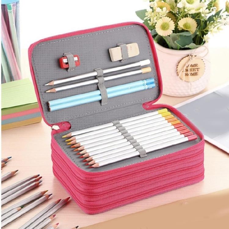 Neatly Organized 4 Level Pencil Holders With 72 Dedicated Slots Waterproof Cloth Fabric Stationeries Organizers Bag