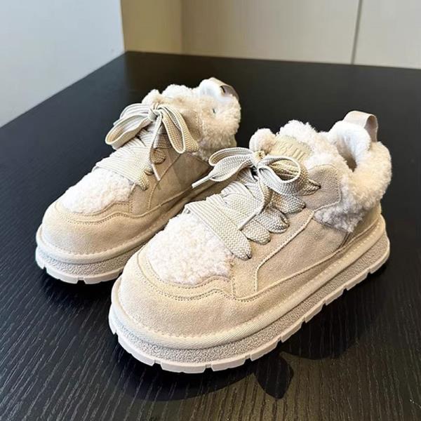 

Fashion Lady Boots Boots-Women Australia Plush Winter Footwear 2025 Snow Lolita Fur Boots Women New Australia Female Shoes Plush 35 бежевый