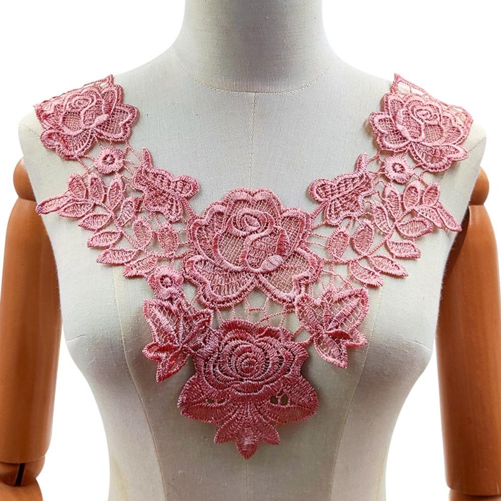 6PCS Fashion Fake Collar Hollow Out Pattern Flower Collar Embroidered Collar  Casual Wear