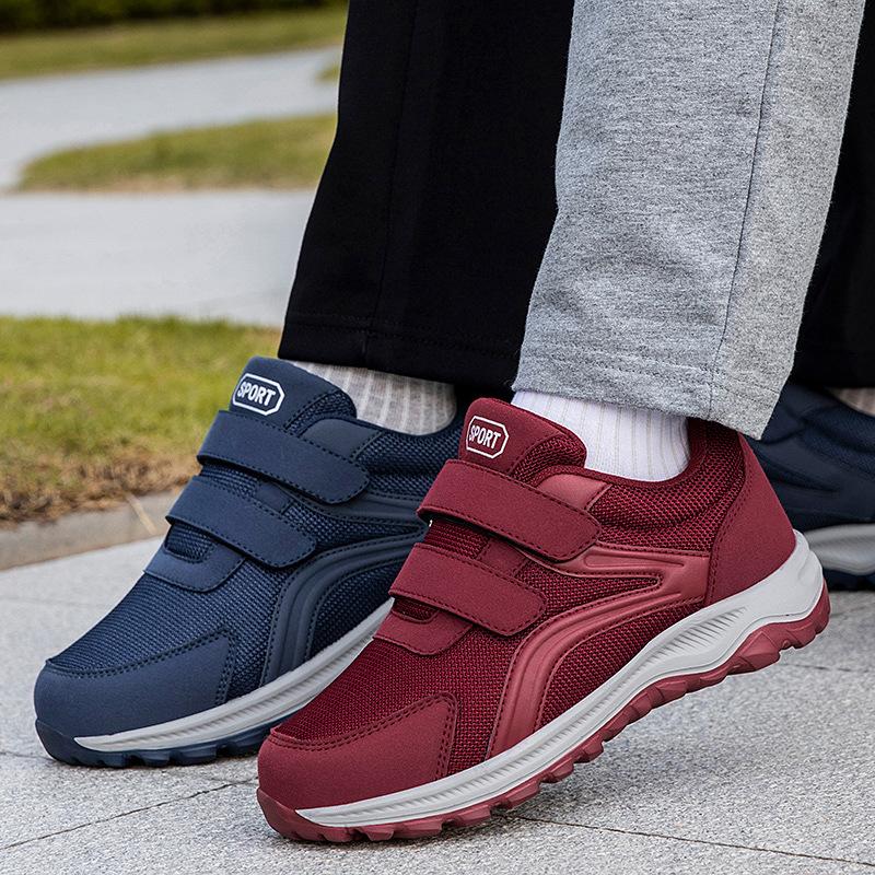 Diabetikerskor Herr Dam Bekväma Promenadskor för Äldre Svullna Fötter Ortopediska Justerbara Dubbla Kardborreband Sneakers