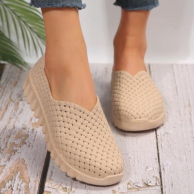 2025 Neue Bequeme Einzelne Schuhe für Damen Keilabsatz Aushöhlen Lässige Sneaker Höhevergrößernde Plateauschuhe Schuhe für Damen