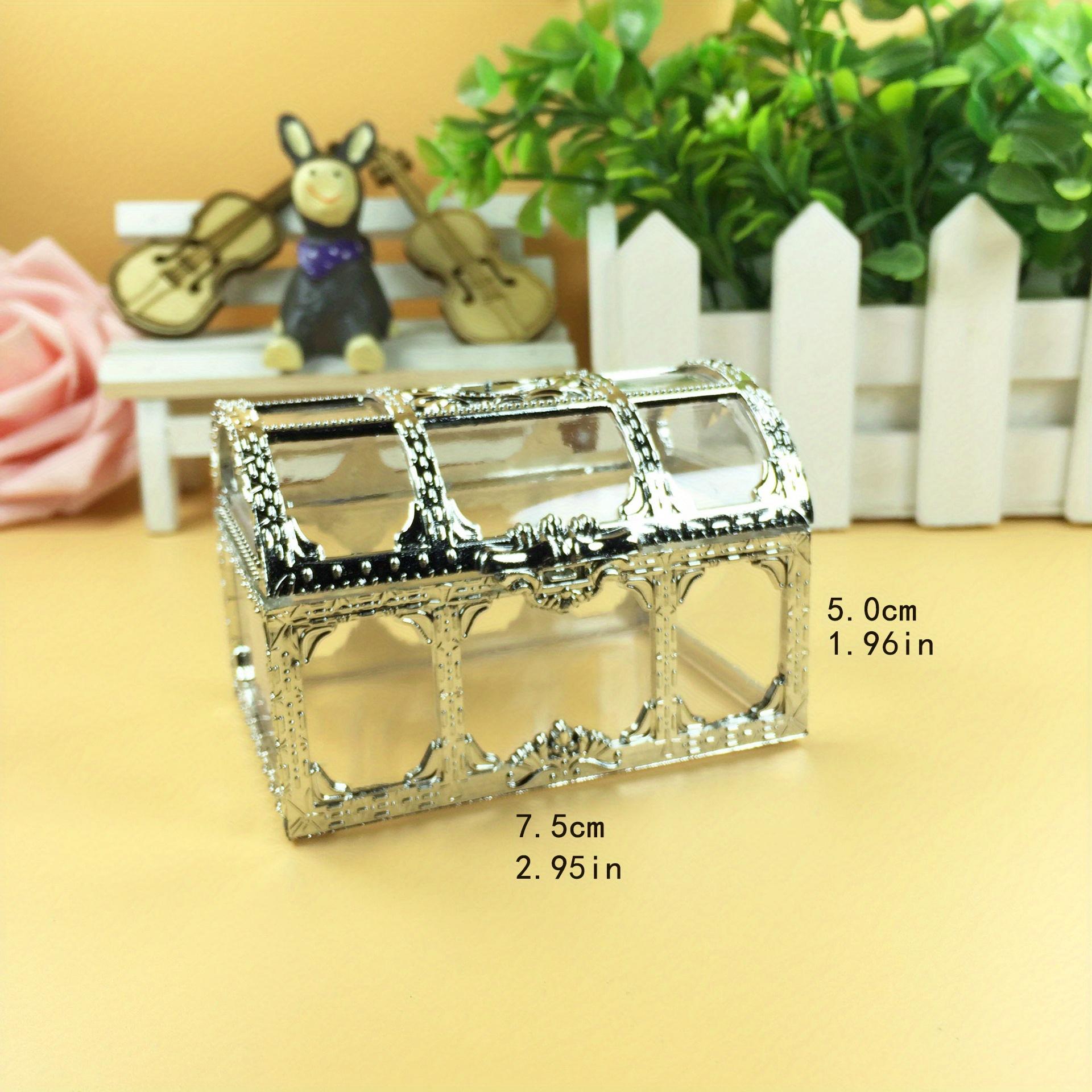 

1 шт. Пиратский сундук с сокровищами, шкатулка для хранения ювелирных изделий, драгоценных камней, монет, шоколадных конфет, еды с крышкой, хранение рождественских и новогодних подарков 9x6.3x6cm