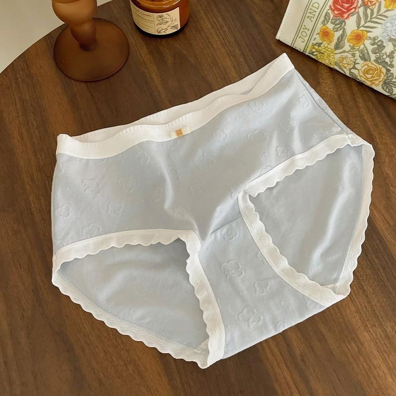 Women's Spring and Autumn Cotton Antibacterial Crotch 5a Antibacterial No Trace Middle Waist Triangle Briefs
