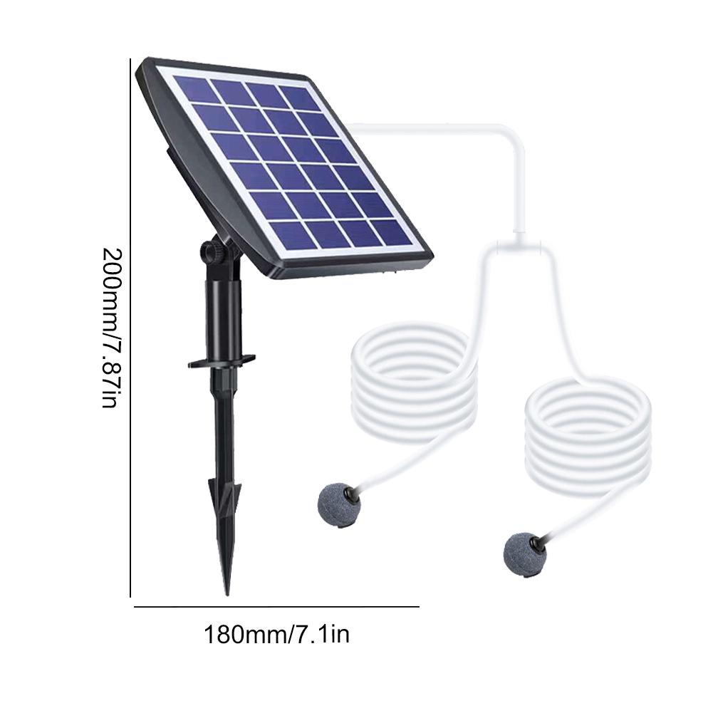 Solar Powered Fish Tank Oxygenator with Pipe Fish Tank Air Pump High Efficiency Fishing Oxygenation Device for Outdoor Pool Pond