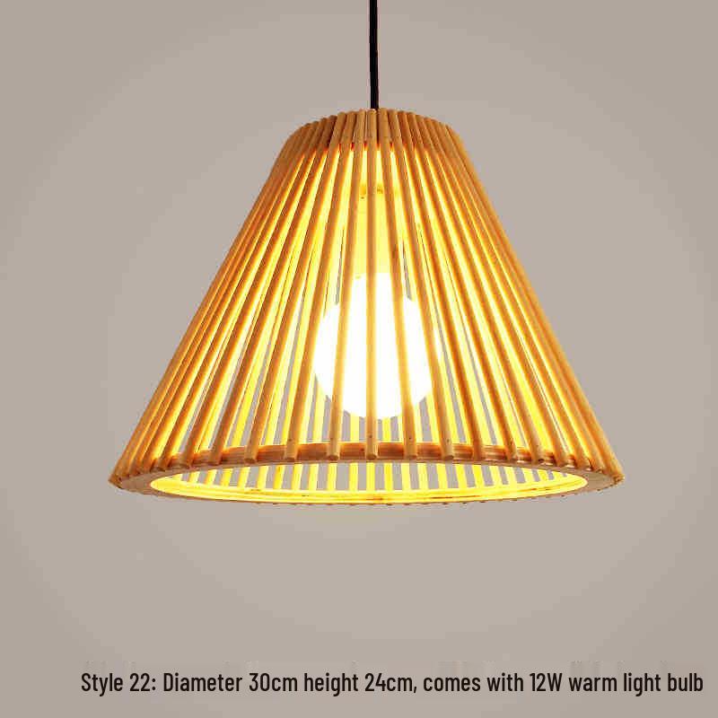 Zen Japanese Wood Pendant Light for Tea Rooms, Restaurants, Bedrooms, and Living Rooms