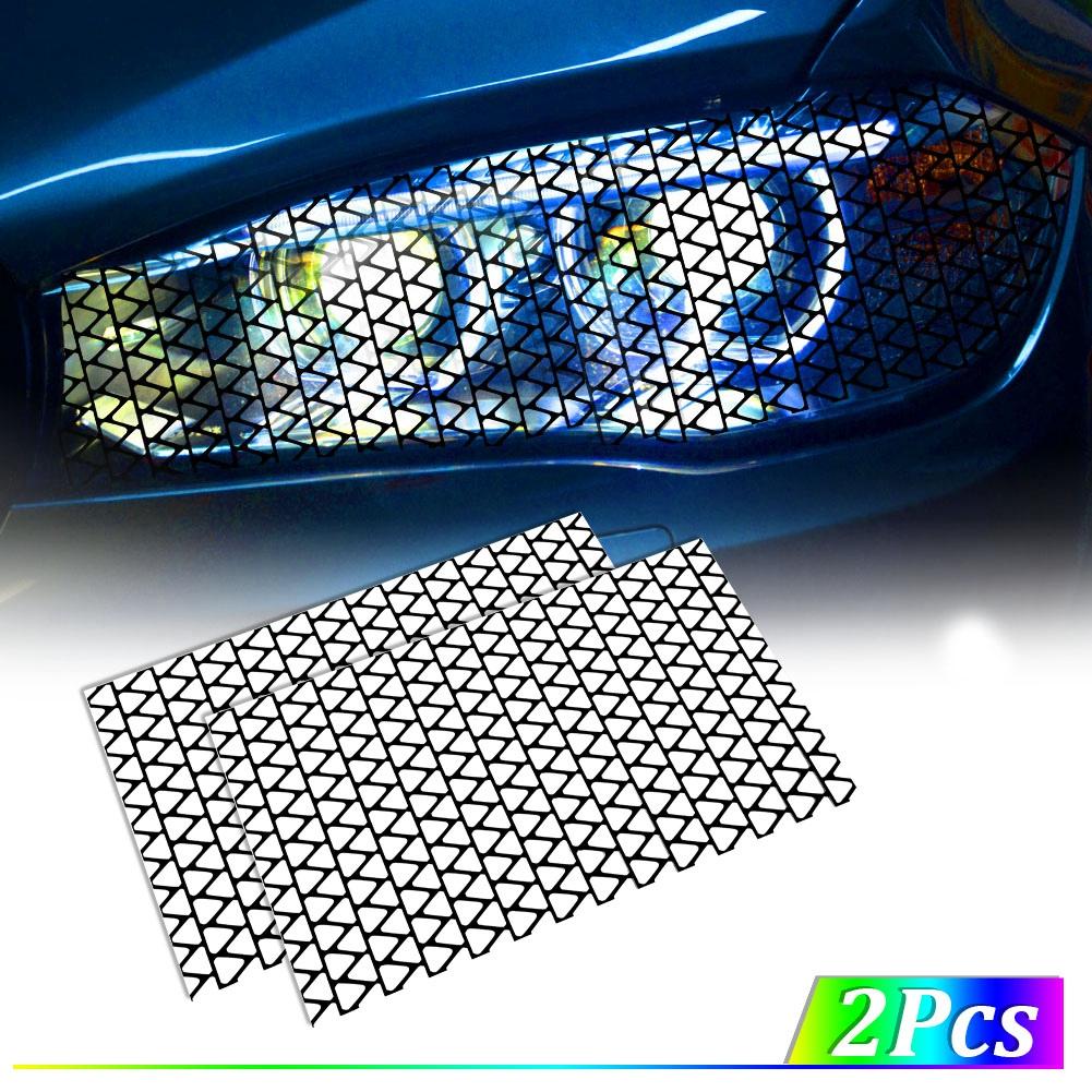 2PCS Car Headlight Rear Tail Light Honeycomb Stickers Vinyl Decals Trim Rear Light Film Taillight Lamp Cover Accessories 48x30cm