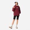 Li Ning Sports Fashion Series American Retro Fleece Loose Hooded Printed Letter Casual Sweatshirt Women sweatshirt Bicycle-Red AWDU923-15