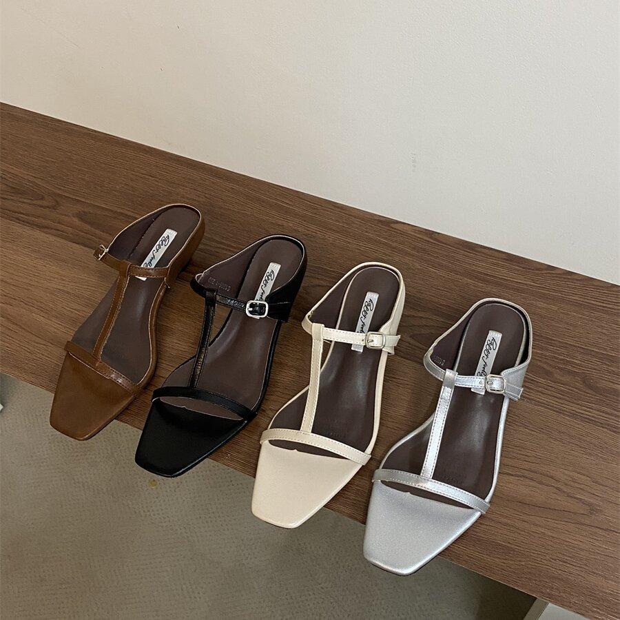 Fashion Bailamos 2025 Brand Summer Women Slipper Square Heels Sandals Square Toe Party Wedding Shoes Slip On Beach Slides Mujer