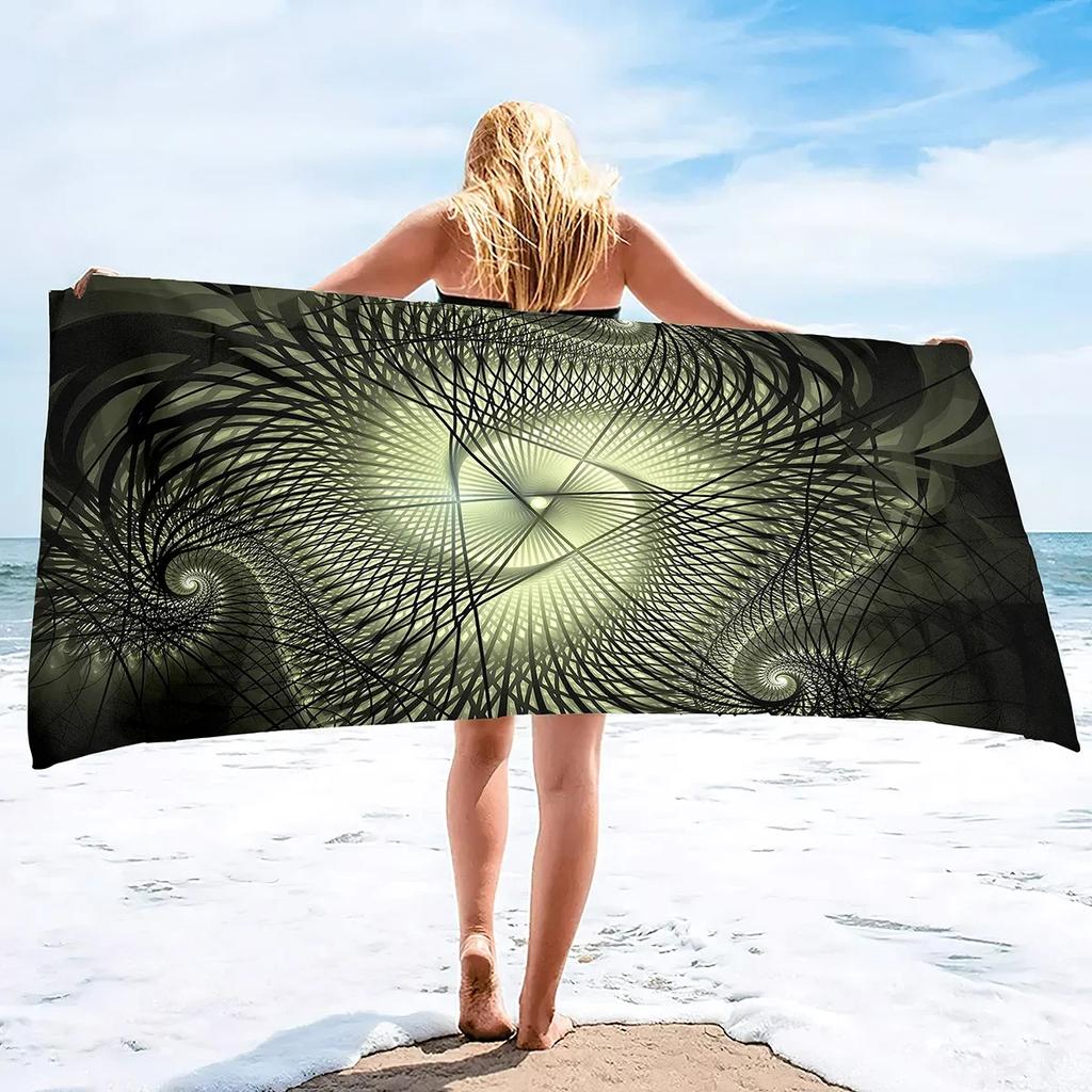 Oversized Jaquard Beach Towels,Lightweight and Quick Dry Pool Towels,Soft Absorbent Jacquard Abstract 3D pattern Beach Towel