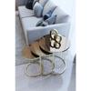 Wired 3-seat Nesting Coffee Table Gold Leg Bronze Mirrored