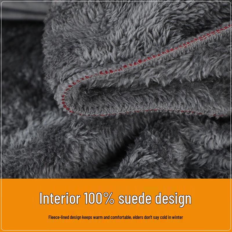 Petite Elderly Women's Plush Lined Stand Collar Jacket