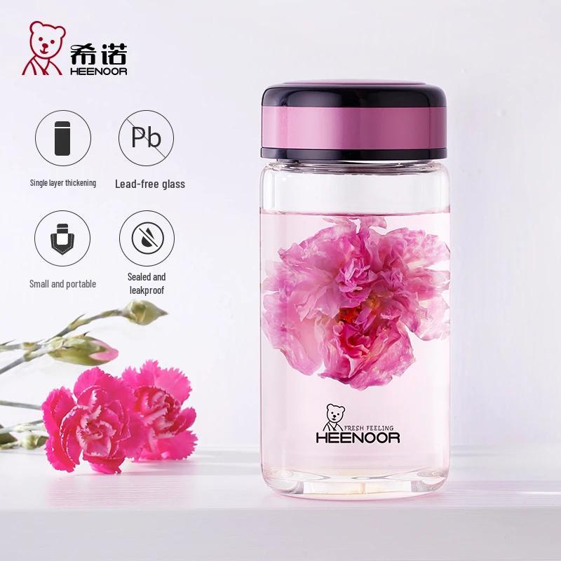 Heenoor Portable Single Layer Glass Tea Bottle