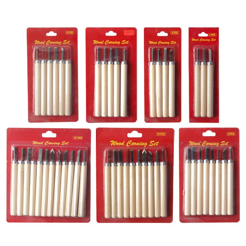 Wood Carving Knife Set: 12-piece Manual Craft Tools for Woodworking & Rubber Stamp Carving