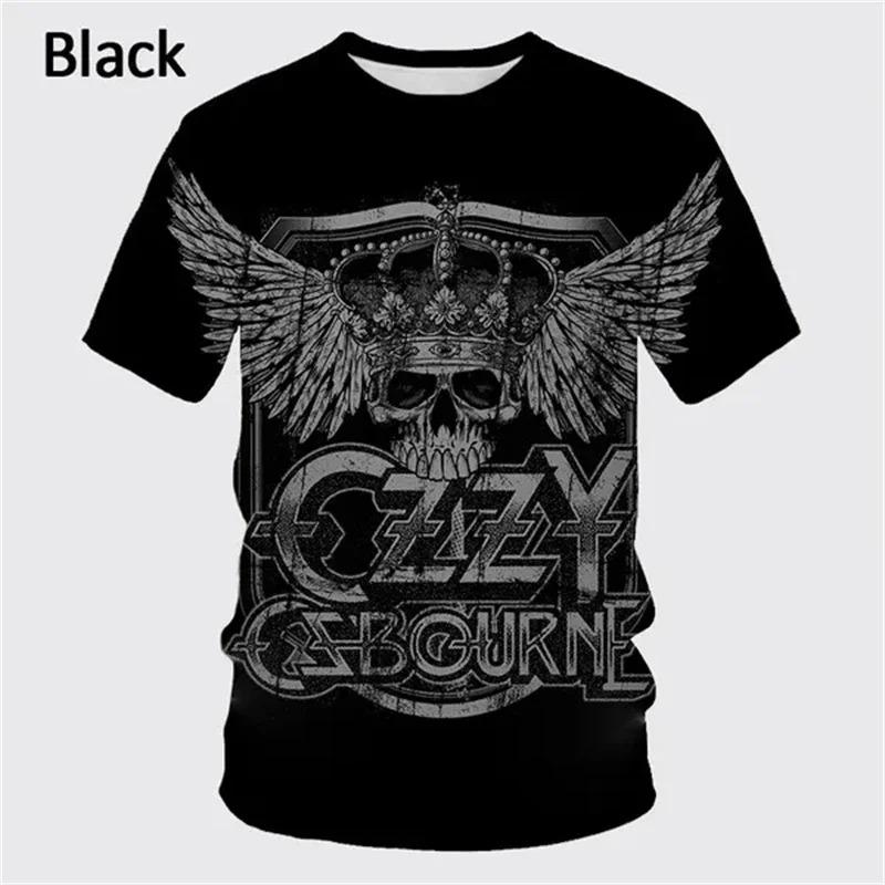 Punková Kapela Rocková Kapela Ozzy Osbourne Potisknuté Tričko Kreativní Rapper Móda Krátký Rukáv Oblečení Ležérní Retro Vrchol Tričko