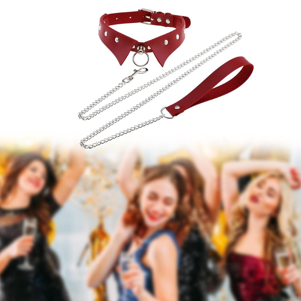 Gothic Rock Choker mit Anhängern und Ringen für Damen
