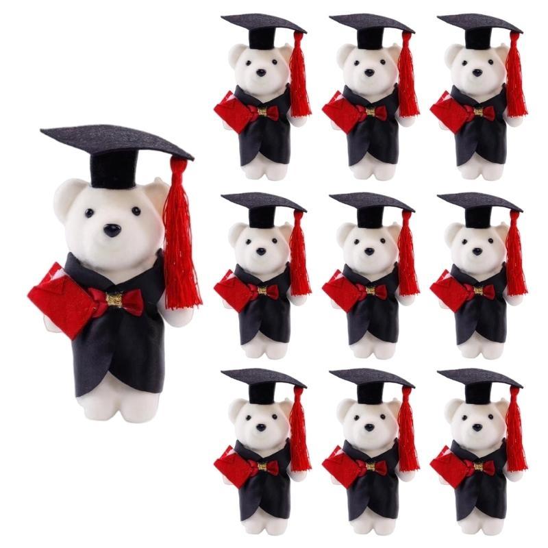 10pcs Lovely Graduate Bear Dolls Bachelor Bear Toy For Graduation Celebrations