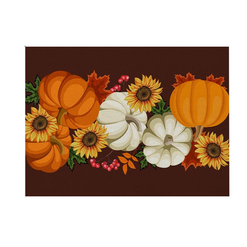 Thanksgiving Pumpkin & Maple Leaf Tabletop Placemat 