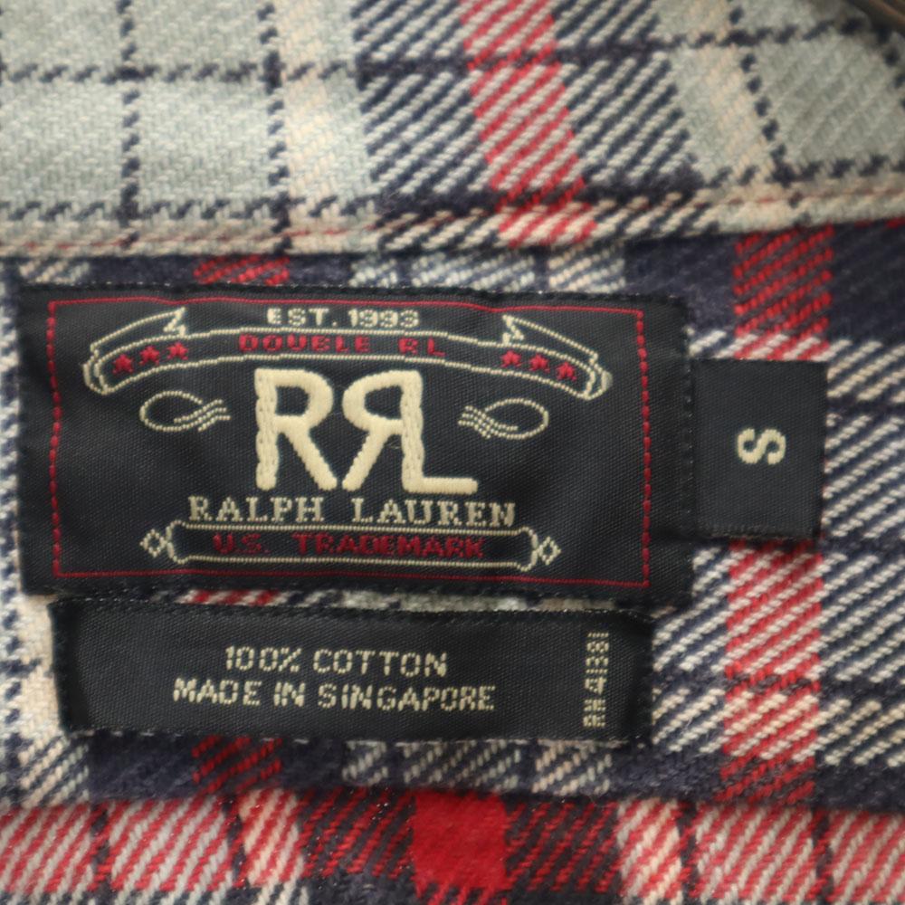 RRL 90s Initial Tag Red 3 Stars Old Check Pattern Long Sleeve Flannel Shirt Men's Used