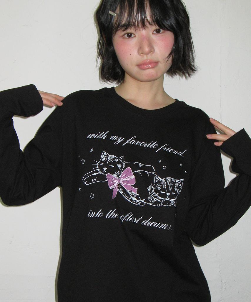 RONRON Softest Dream Cat Long Sleeve Black