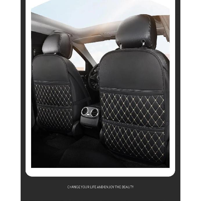 Premium Business Car Seat Backseat Leather Organiser Large 1pc, Waterproof & Stain Resistant Kickstand Backseat Protectors