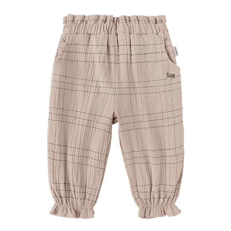 Babylove Pure Cotton Gauze Plaid Jogger Pants 110