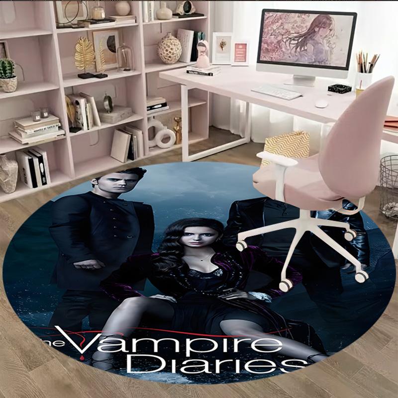 1pc The Vampire Diaries4 Print Round Carpet Chair Round Carpet Suitable for Bedroom Living Room Home Decorative Carpet