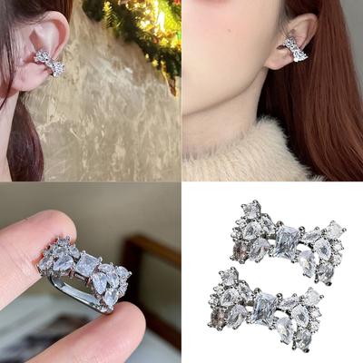 Elegant Sturdy Brass Butterfly Bowknot Ear Clip for Women Without Piercing Need Portable for Parties and Daily Wear