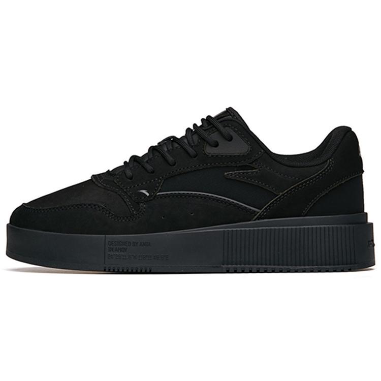New Anta Anti Slip Wear Resistant Low Top Skateboard Shoes Men's Black 112148073-1