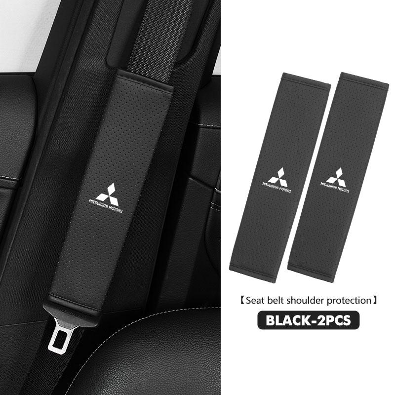 For Mitsubishi 1/2PCS Car Seat Safety Belt Soft Protector Shoulder Strap Pad Outlander Lancer L200 ASX Pajero Grandis Eclipse
