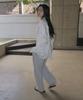 Mosyupamosyu Soft Stripe Elastic Pants [Light Blue]