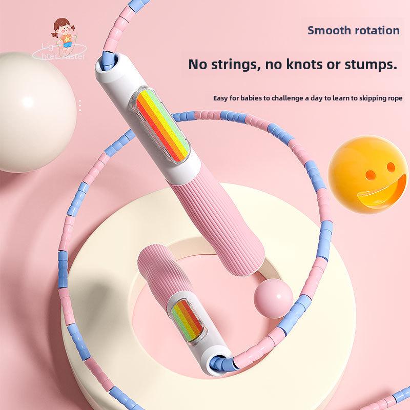 Adjustable Bamboo Skipping Rope for Kids with Soft Beads – Ideal for Beginners and Primary Students