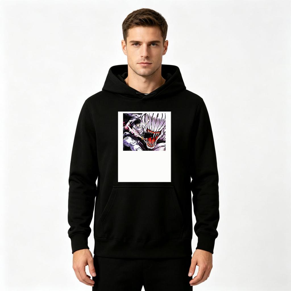 Men's Anime Printed Pullover Hoodie Casual Long Sleeve Comfy Streetwear Sweatshirt