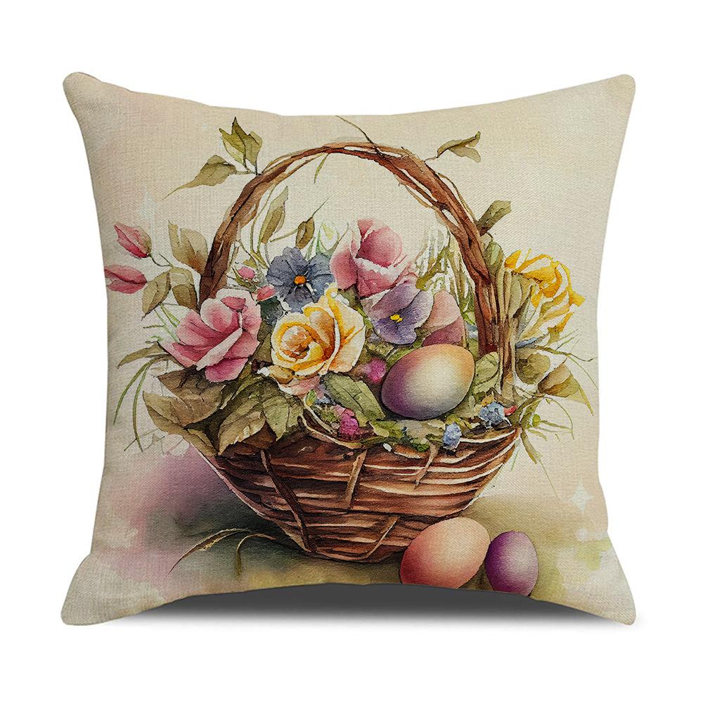 Neuer Oster-Kissenbezug Frühling Beliebt Retro Hase Dekokissen Sofa Kissenbezug